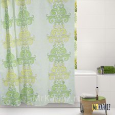 Штора для ванной DAMASK зеленая